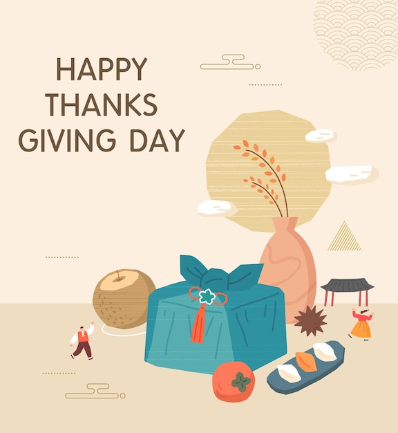 Ilustración emergente del evento de compras del Día de Acción de Gracias de Corea