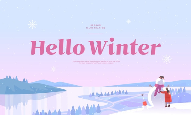 Ilustración emocional de invierno Web Banner Popup