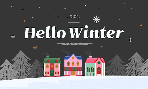Ilustración emocional de invierno Web Banner Popup