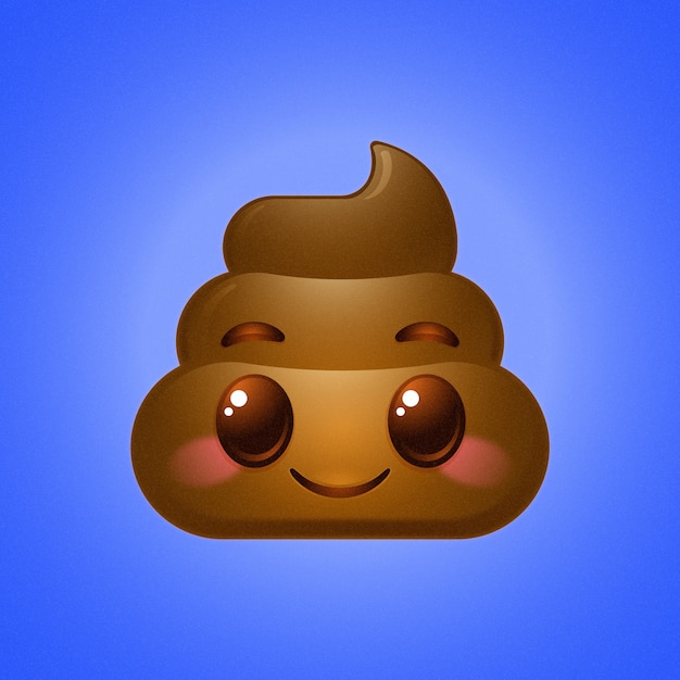 Ilustración de emoji de caca en gradiente