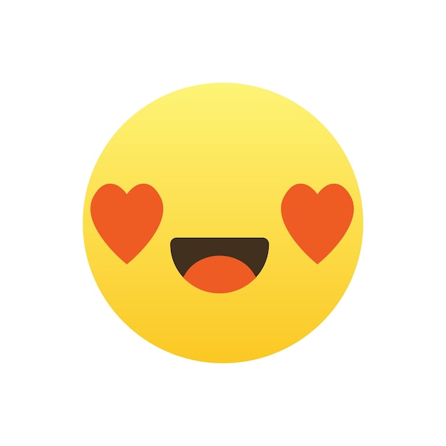 Ilustración de emoji de corazón vectorial en blanco