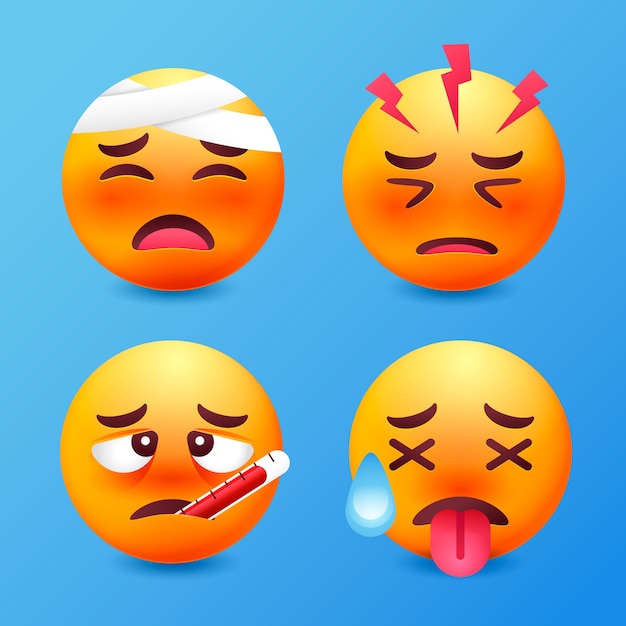 Vector ilustración de emoji de dolor en gradiente