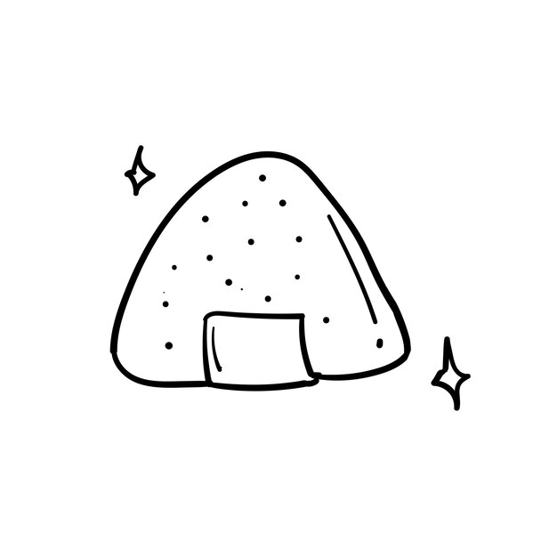 Ilustración encantadora de una bola de arroz con un diseño lindo