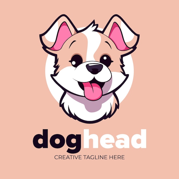 Ilustración encantadora de un perro de dibujos animados perfecta para el cartel del logotipo y la marca de la tienda de mascotas