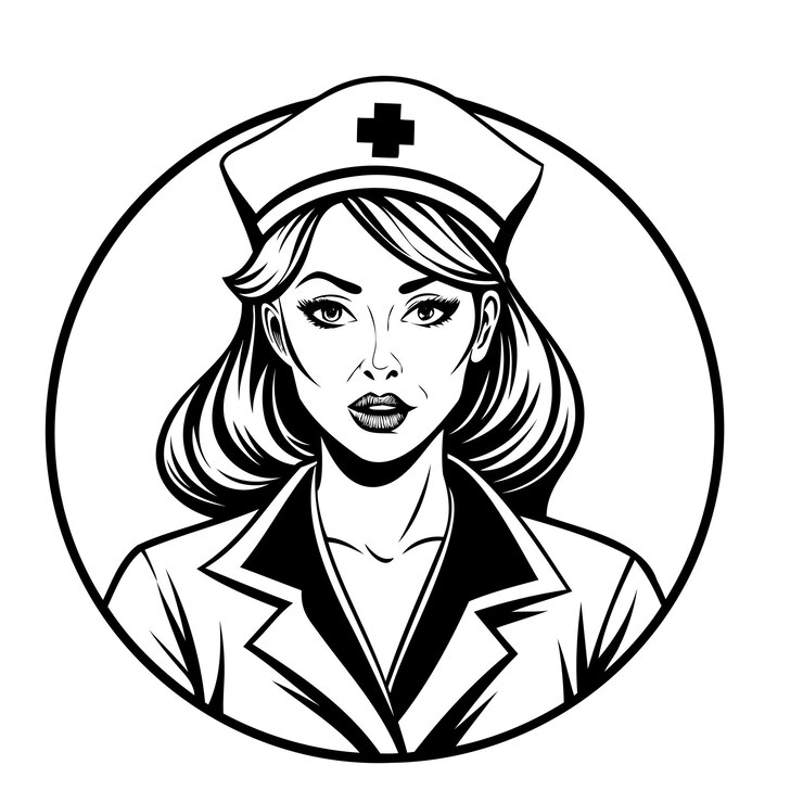 Ilustración de una enfermera en uniforme
