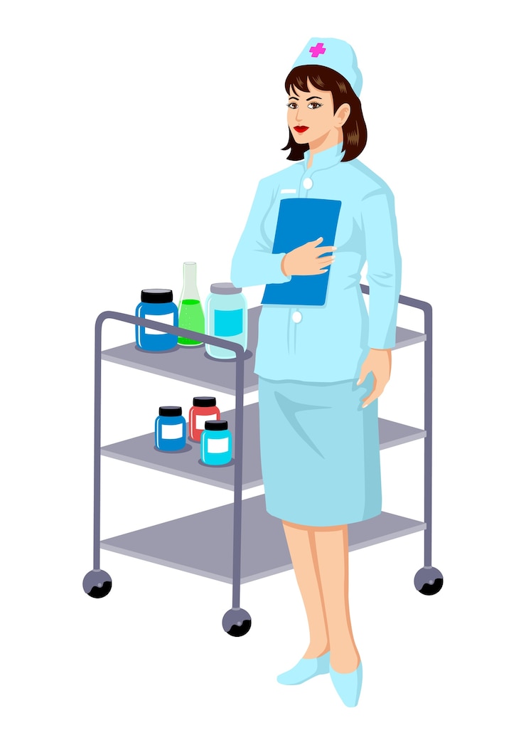 Vector ilustración de una enfermera