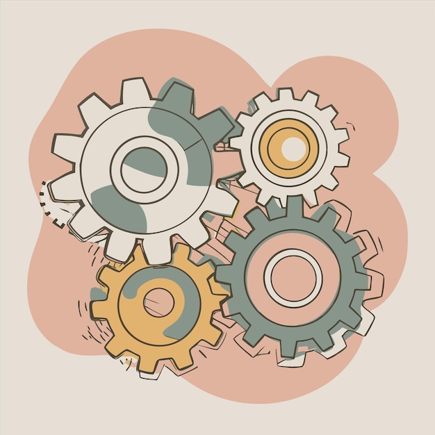 una ilustración de un engranaje con la palabra "co" en él