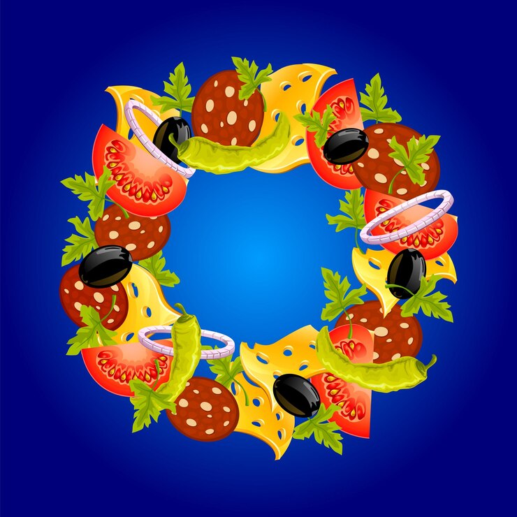 Vector ilustración de ensalada dibujada a mano, comida para restaurante