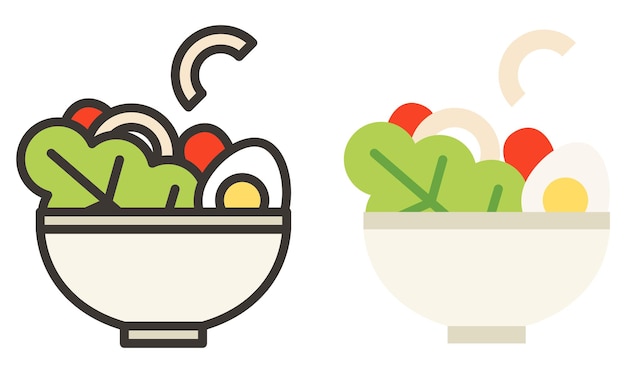 Ilustración de ensalada en estilo icono imagen simple
