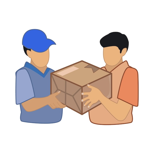 Vector ilustración de entrega de caja