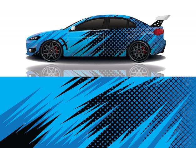 Ilustración de envoltura de calcomanía de coche deportivo