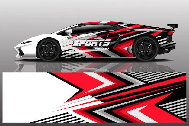 Ilustración de envoltura de calcomanía de coche deportivo