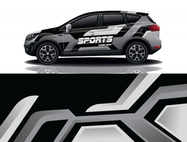 Ilustración de envoltura de calcomanía de coche SUV