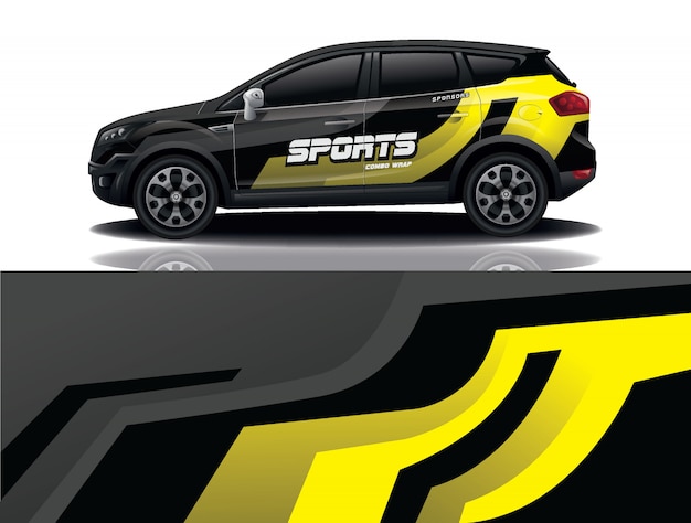 Ilustración de envoltura de calcomanía de coche SUV