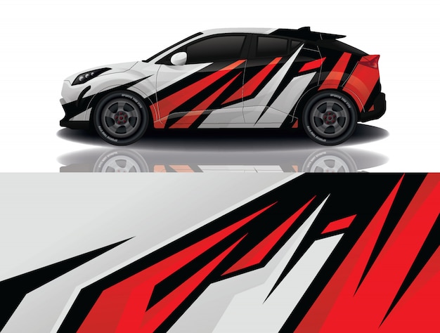 Ilustración de envoltura de calcomanía de suv coche