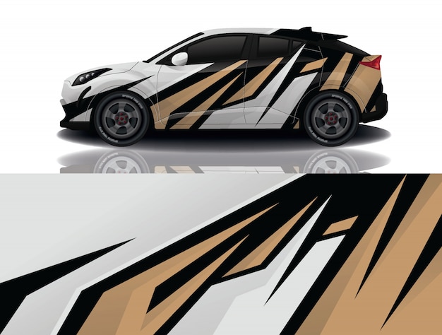 Ilustración de envoltura de calcomanía de suv coche