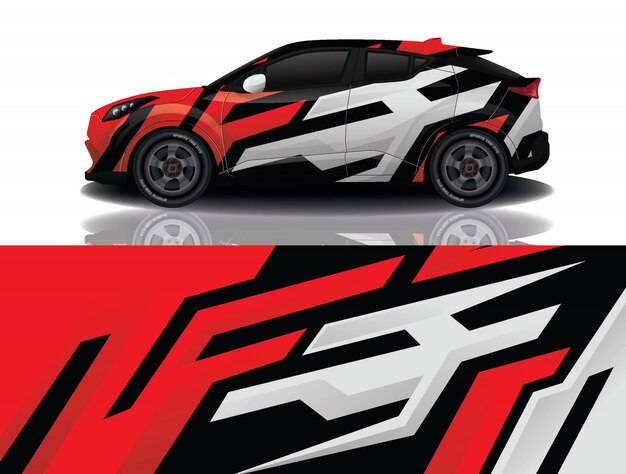 Ilustración de envoltura de calcomanía de suv coche
