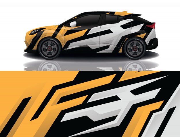 Ilustración de envoltura de calcomanía de suv coche