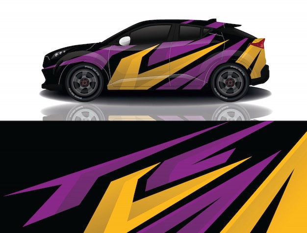 Ilustración de envoltura de calcomanía de suv coche