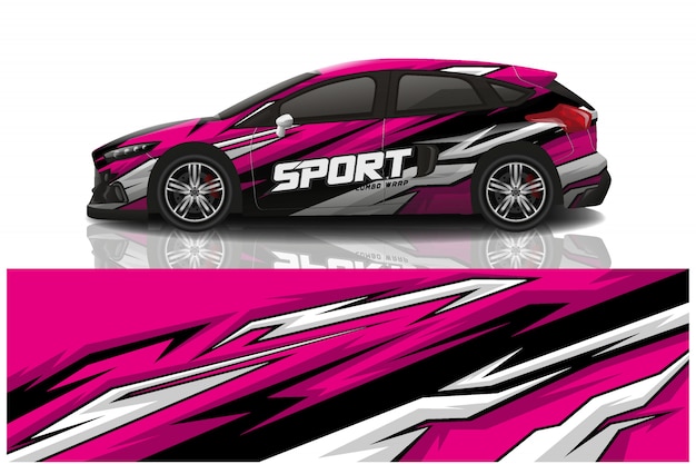 Ilustración de envoltura de calcomanía de suv coche