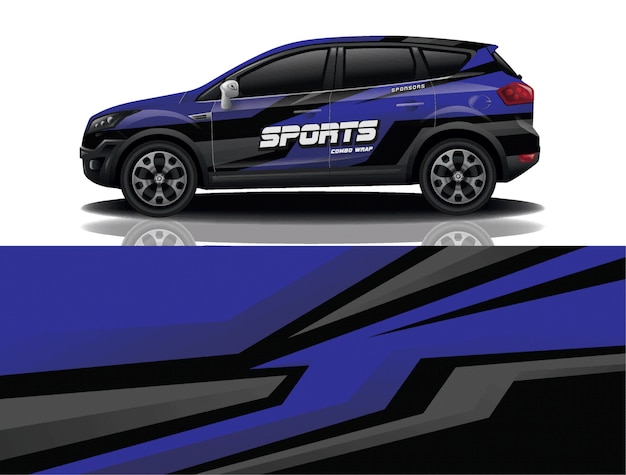 Ilustración de envoltura de calcomanía de suv coche