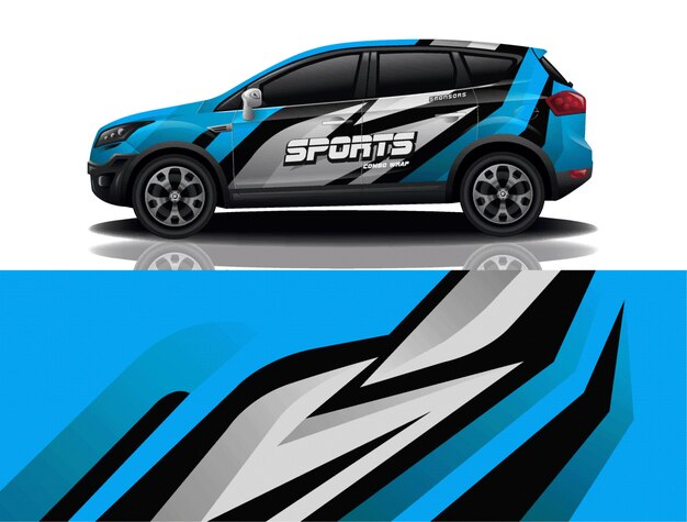 Ilustración de envoltura de calcomanía de suv coche