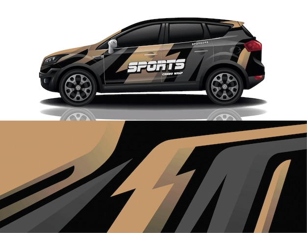 Ilustración de envoltura de calcomanía de suv coche