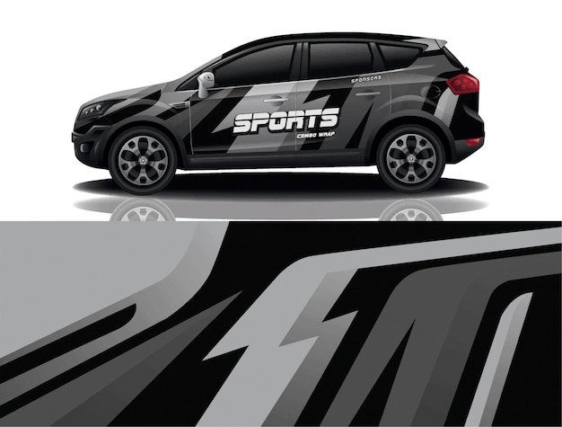 Ilustración de envoltura de calcomanía de suv coche