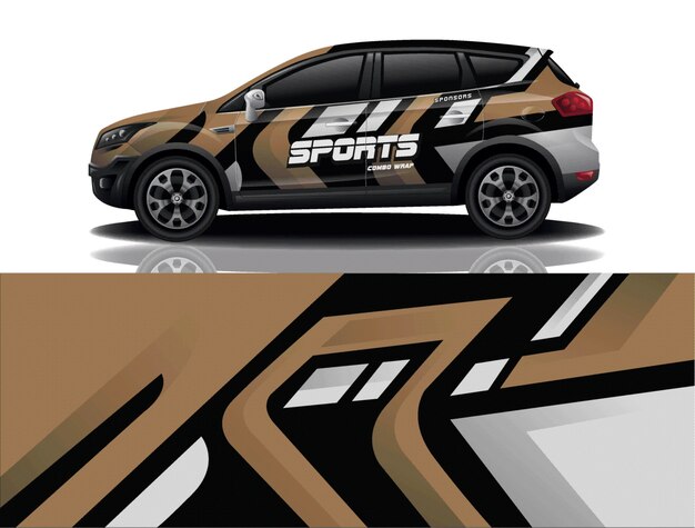 Ilustración de envoltura de calcomanía de suv coche