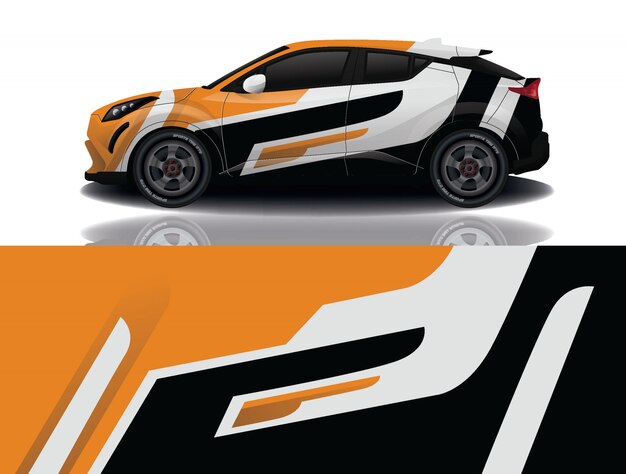 Ilustración de envoltura de calcomanía de suv coche