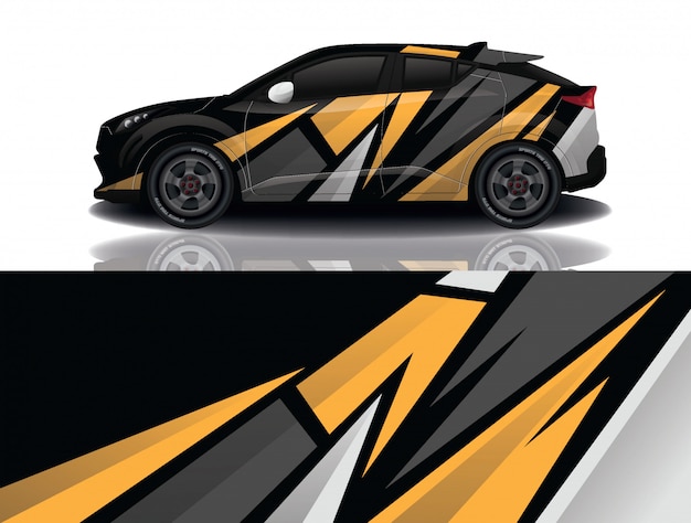 Ilustración de envoltura de calcomanía de suv coche