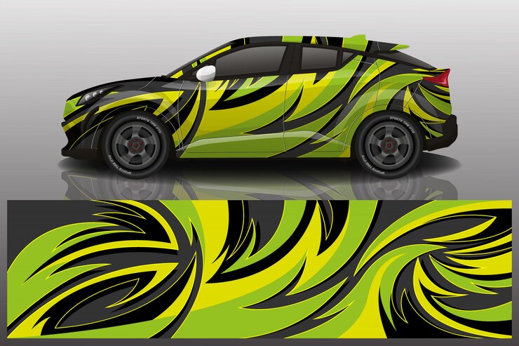 Vector ilustración de envoltura de calcomanía de suv coche