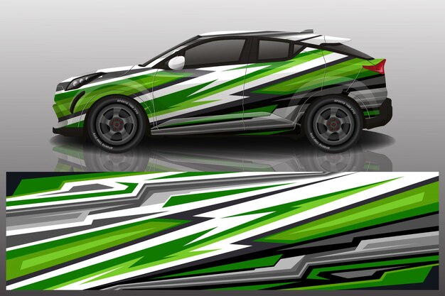 Ilustración de envoltura de calcomanía de suv coche