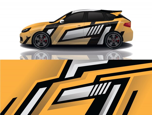 Ilustración de envoltura de calcomanía de suv coche