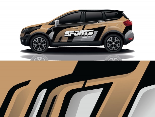 Ilustración de envoltura de calcomanía de suv coche