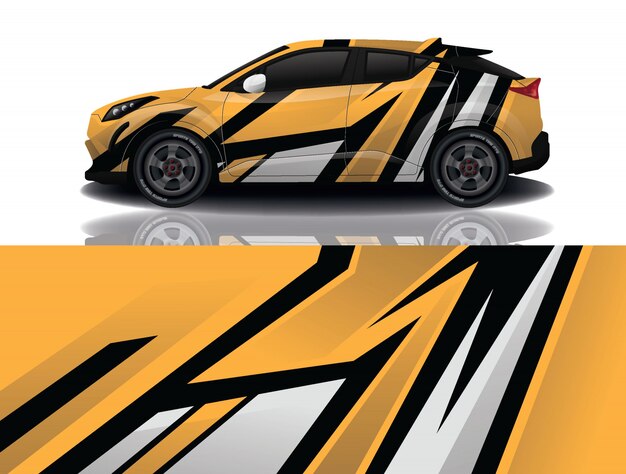 Ilustración de envoltura de calcomanía de suv coche
