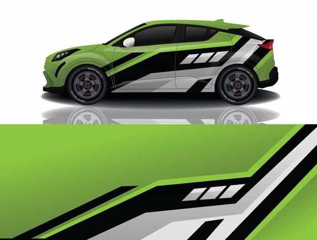 Ilustración de envoltura de calcomanía de suv coche
