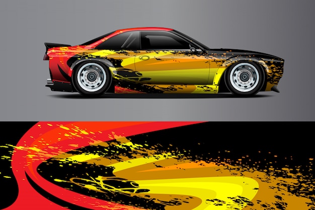 Ilustración de envoltura de calcomanías para automóviles