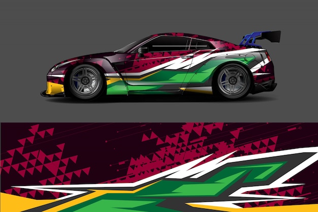 Ilustración de envoltura de calcomanías para automóviles