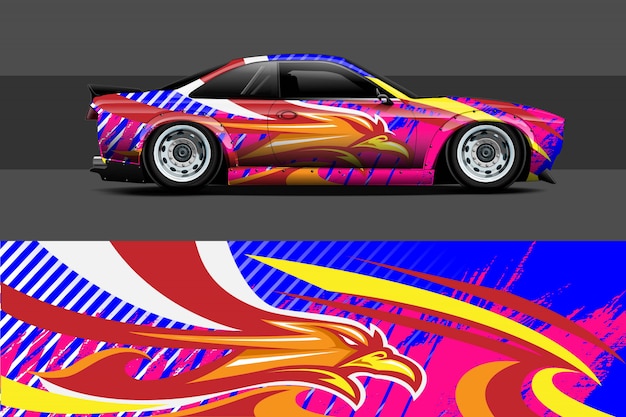 Ilustración de envoltura de calcomanías para automóviles
