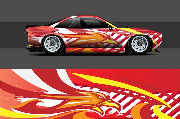 Ilustración de envoltura de calcomanías para automóviles