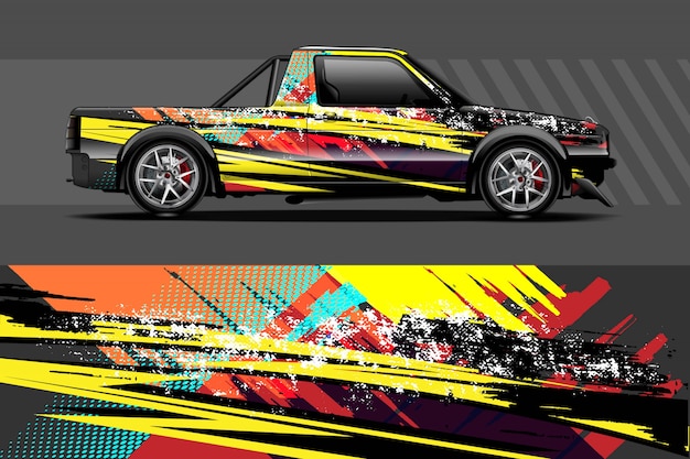 Ilustración de envoltura de calcomanías para automóviles