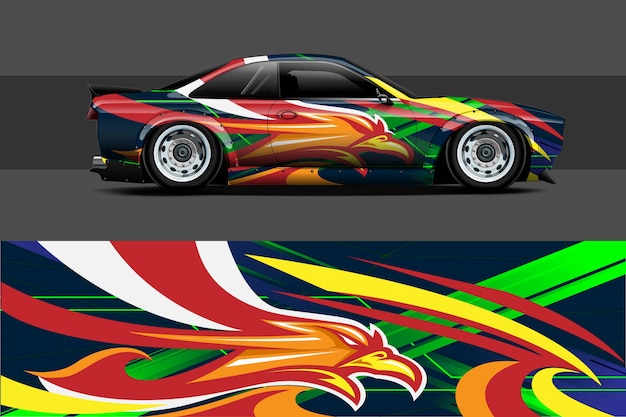 Ilustración de envoltura de calcomanías para automóviles