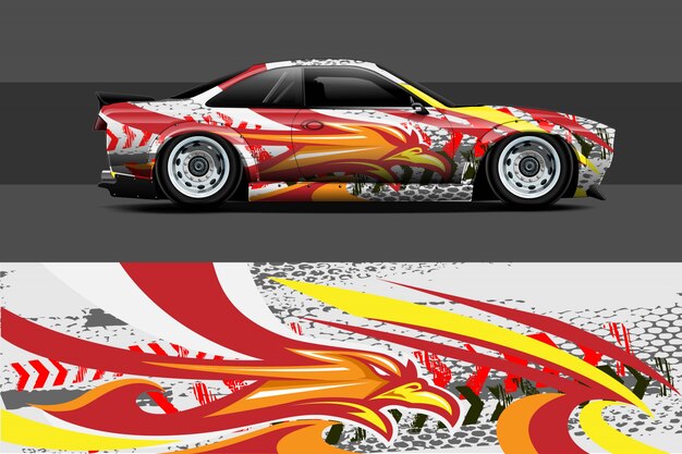 Ilustración de envoltura de calcomanías para automóviles