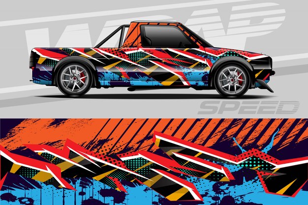 Ilustración de envoltura de calcomanías para automóviles
