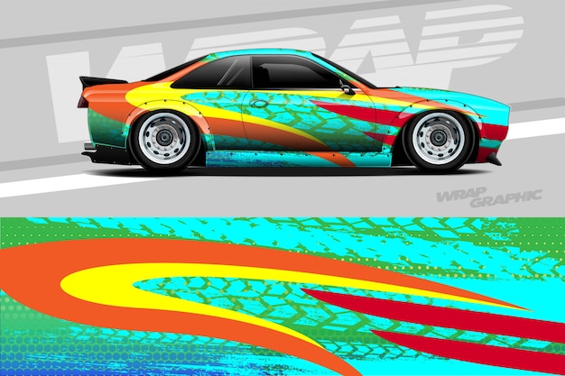 Ilustración de envoltura de calcomanías para automóviles