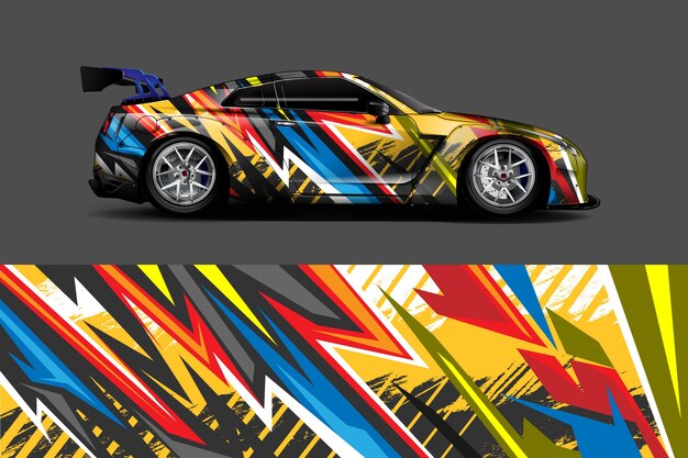 Ilustración de envoltura de calcomanías para automóviles