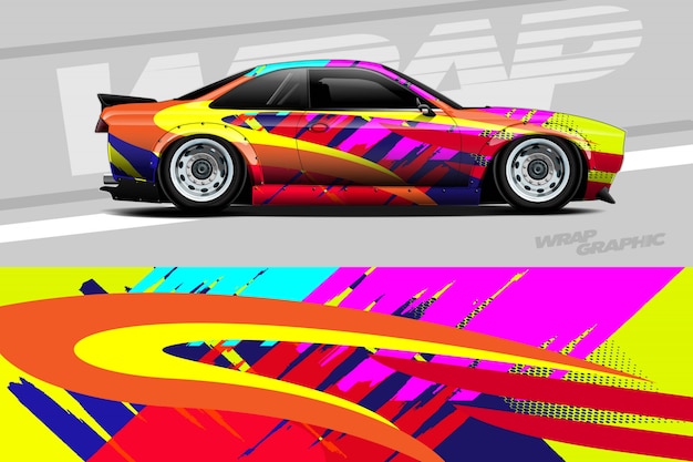 Ilustración de envoltura de calcomanías para automóviles