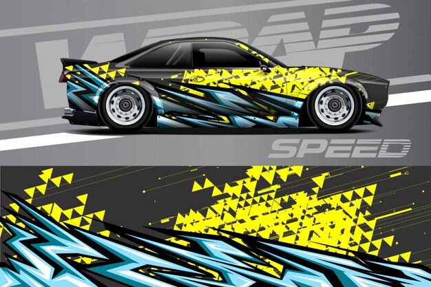 Ilustración de envoltura de calcomanías para automóviles