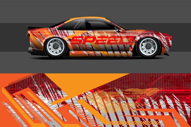 Ilustración de envoltura de calcomanías para automóviles